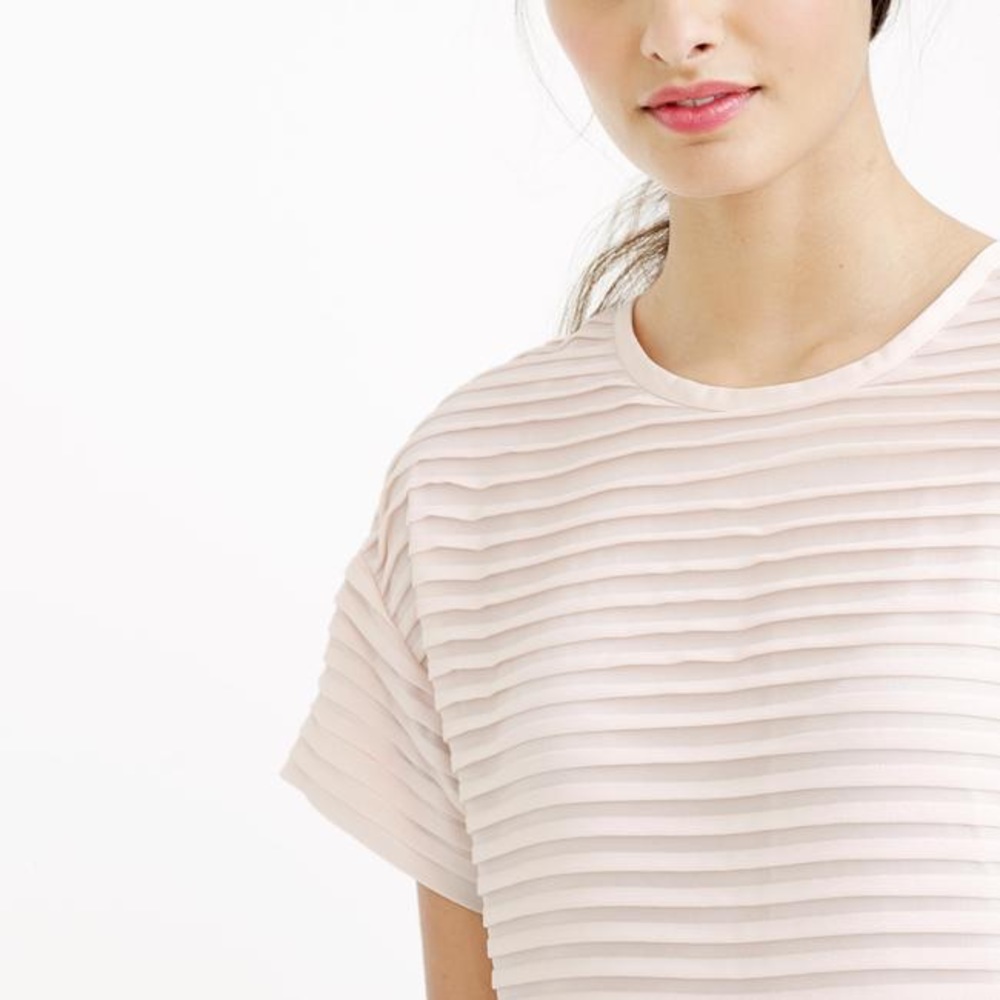 J. Crew blush pleated chiffon dress